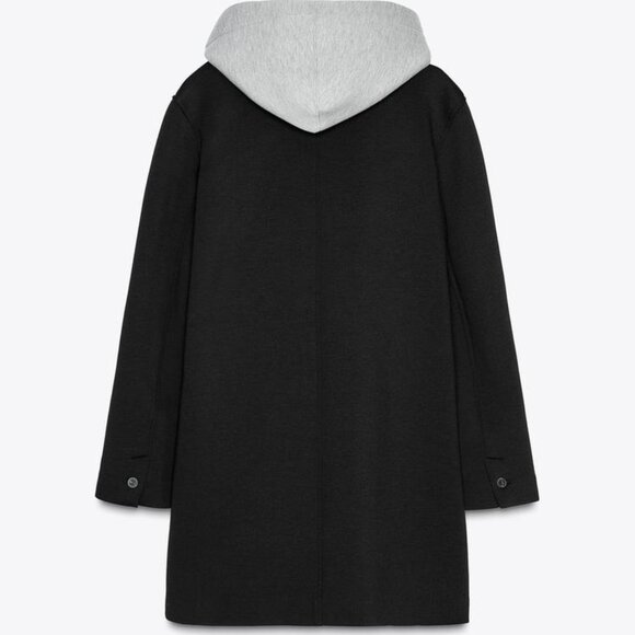 ZARA CONTRASTING COAT WITH REMOVABLE HOOD - Picture 5 of 6